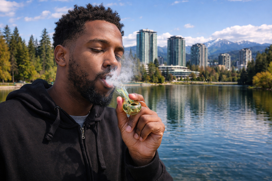 person enjoying cannabis in coquitlam bc same day weed delivery lifestyle