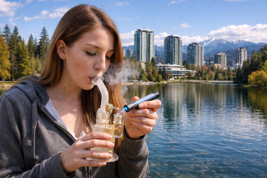 person enjoying cannabis in coquitlam bc same day weed delivery lifestyle