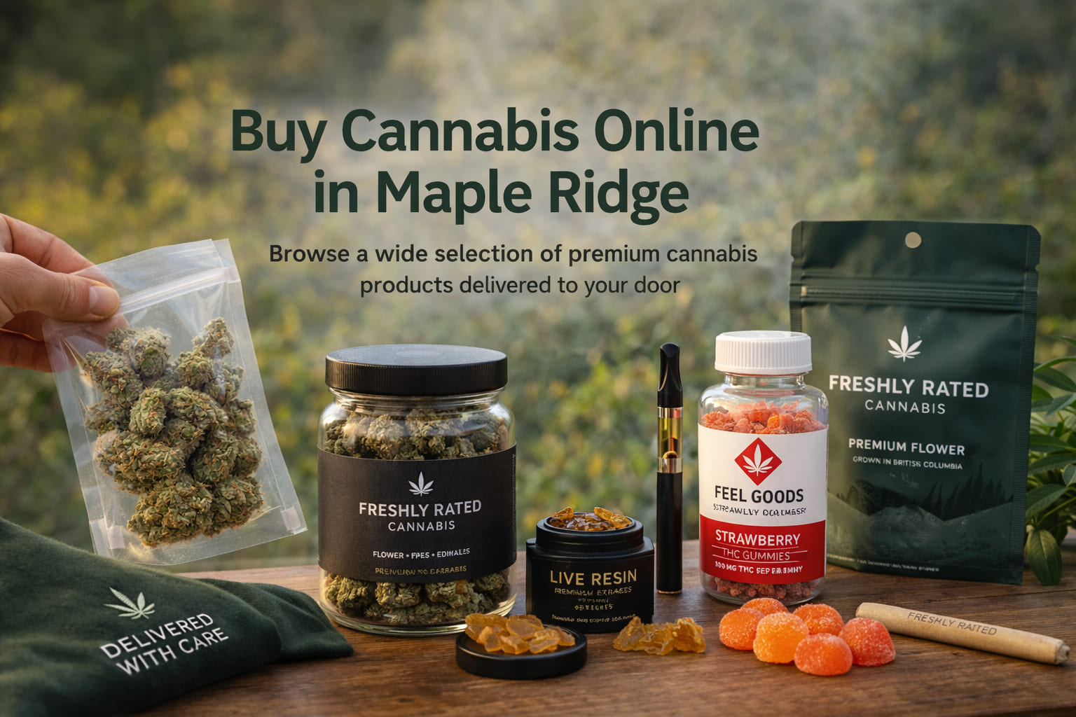 Cannabis flower, edibles and vape products for delivery in Maple Ridge BC
