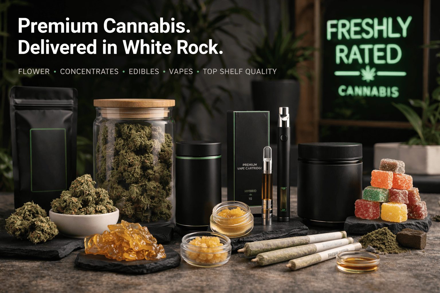 Cannabis flower, edibles and vape products for delivery in White Rock BC
