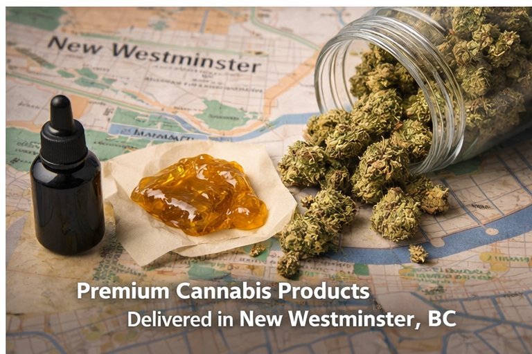 Weed delivery coverage area in New Westminster BC with cannabis products