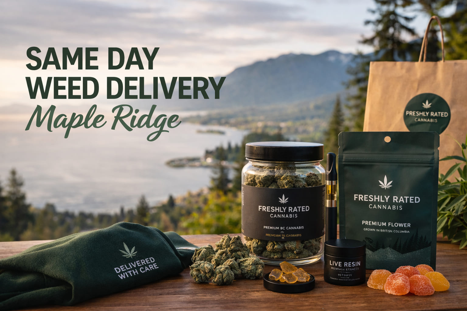 Cannabis products available for same day weed delivery in Maple Ridge BC