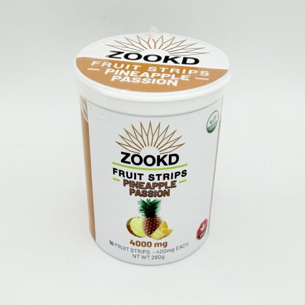 Zookd Fruit Strips 4000mg Pineapple Passion THC edible