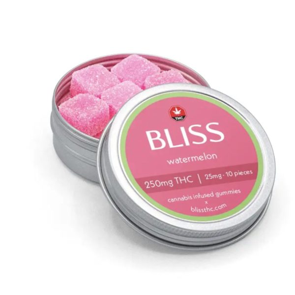 Bliss Edibles Watermelon 250mg THC cannabis gummies