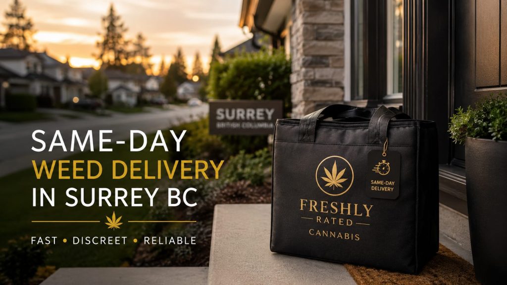 Same day weed delivery in Surrey BC from Freshly Rated Cannabis