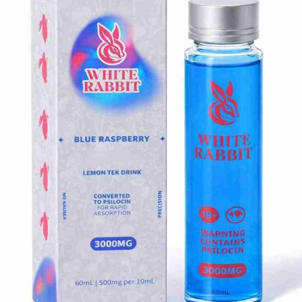 White Rabbit Mushroom Drink Blue Raspberry 3000mg 60ml bottle